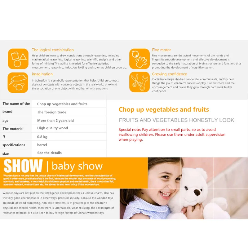 

Fruit And Vegetable Kitchen Food Pretend Cutting Food Toy Educational Set With Toy Knife And Cutting Board