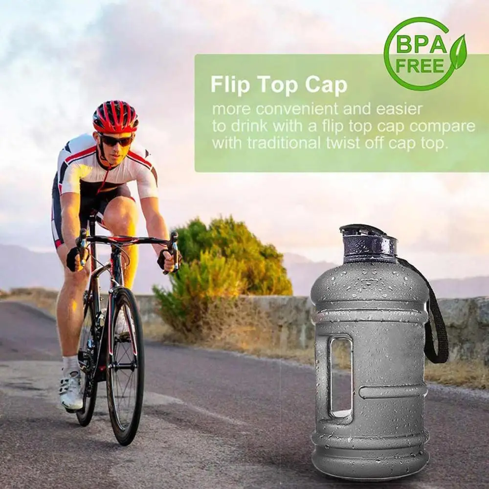 Бутылка для воды спорта на открытом воздухе 2.2L большая емкость портативная