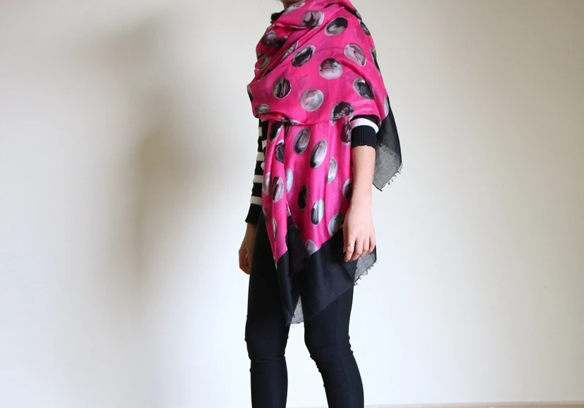 

Women's Long scarf fashion printing pattern rose Red Thin section Clothing accessories Big shawl