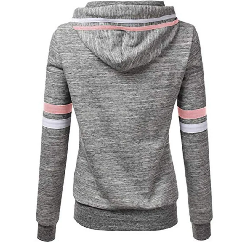 Женская толстовка с капюшоном толстовки осень-зима длинным рукавом на молнии