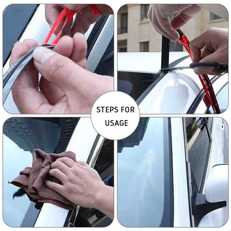 

Car Door Rubber Seal Strips Auto Double Layer Sealing Stickers For Door Trunk Sound Insulation Weatherstrip Interior Accessories