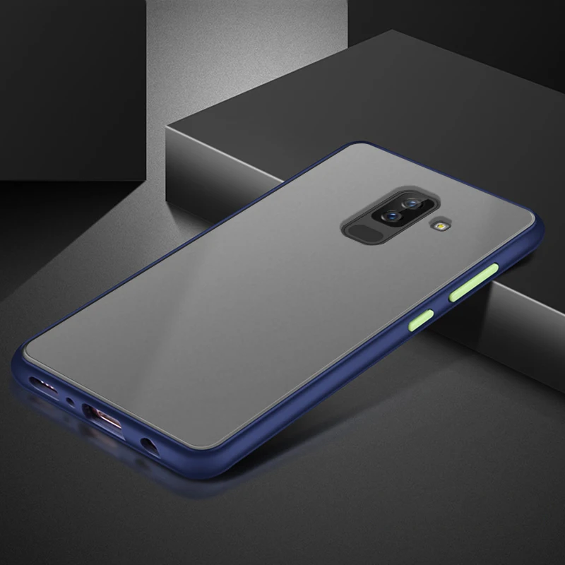 Чехол для Samsung Galaxy J8 2018 матовый прозрачный роскошный противоударный жесткий