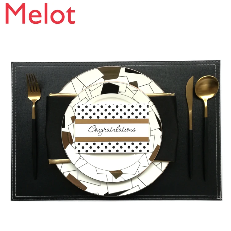 

Model Room Tableware Set Dining Table Plate Decoration Light Luxury Nordic Style Modern American Western Food Plate All-Matching