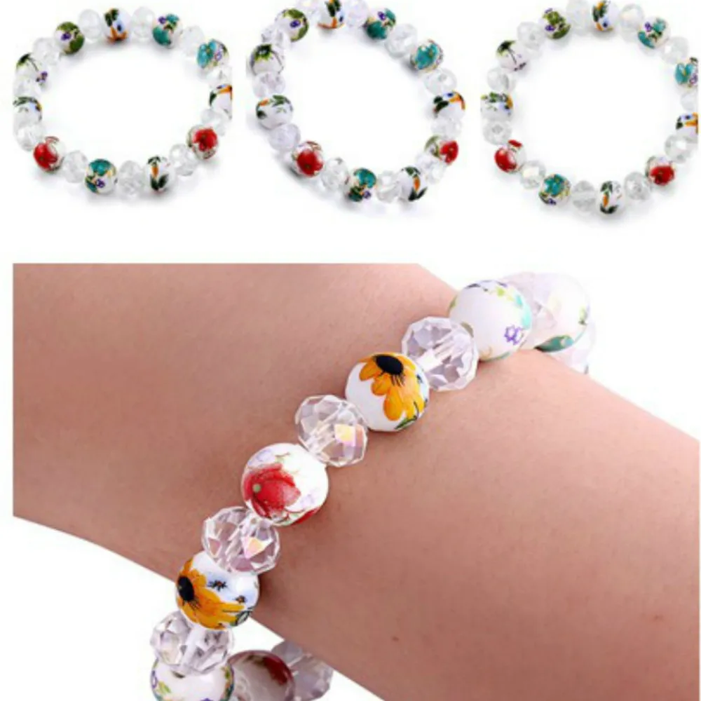

Retro Glaze Ceramic Braided Adjustable Rope Crystal Bracelet Female Hand-woven Couple Fashion Bracelet Jewelry Gift