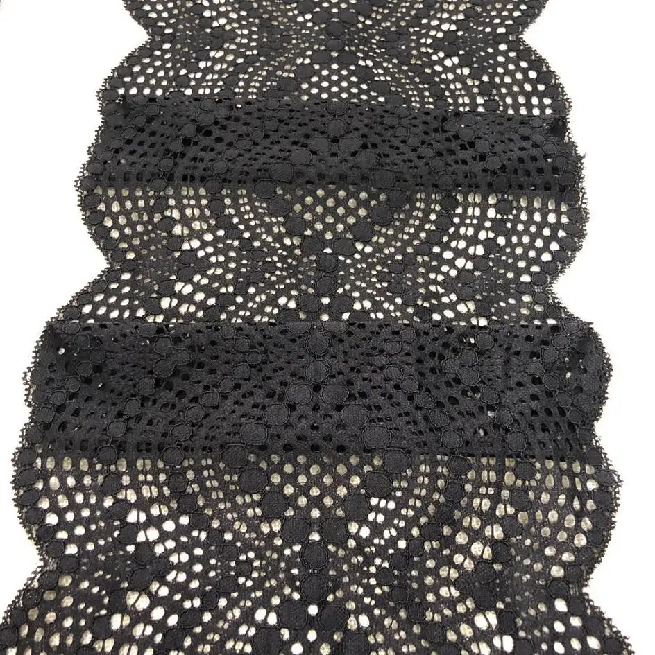 1 ярд широкая эластичная черная кружевная лента для украшения волос ручной