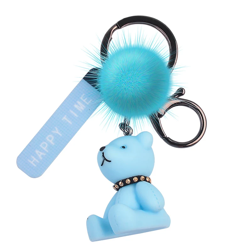 

Autumn and winter creative car key chain bear resin key chain female pendant cute cartoon car key pendant