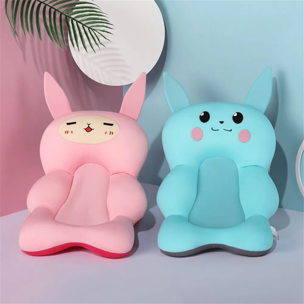 

Baby Shower Pillow Nonslip Baby Shower Bath Tub Pad Non-Slip Bathtub Seat Mat Padded Comfy Rabbit Bather For Newborns Toddlers