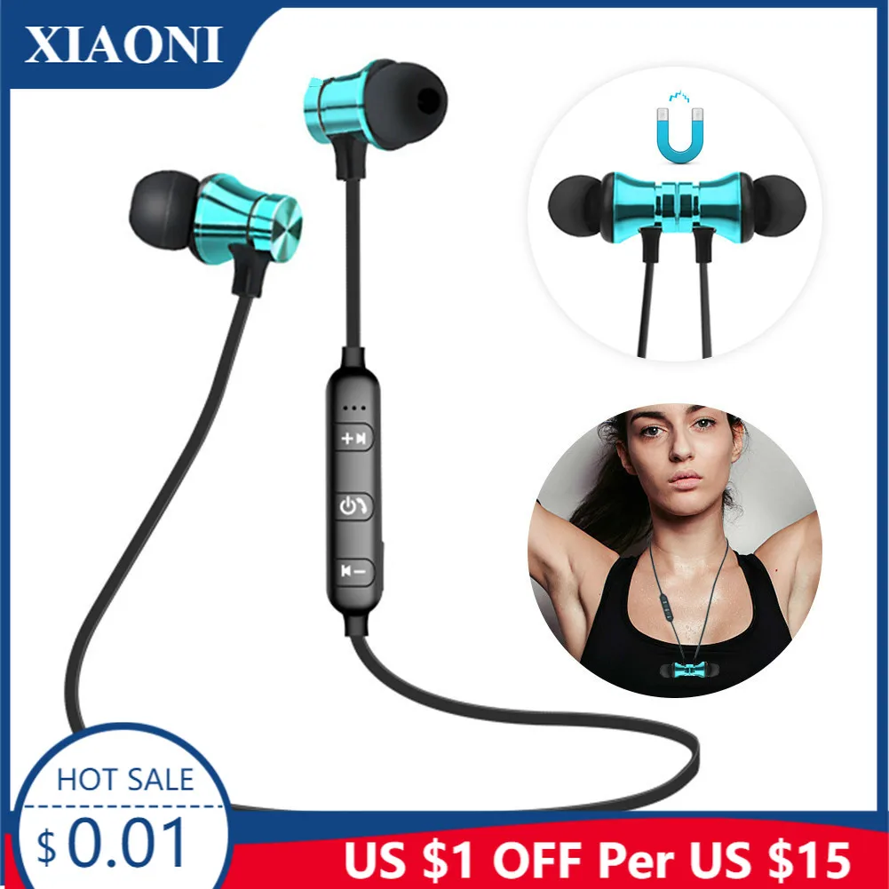 Новые беспроводные Bluetooth наушники XIAONI спортивные магнитные для IPhone Xiaomi Huawei Honor