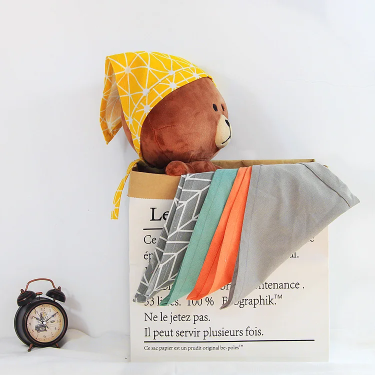 

Children's turban triangle scarf restaurant cafe waiter hood cotton cloth