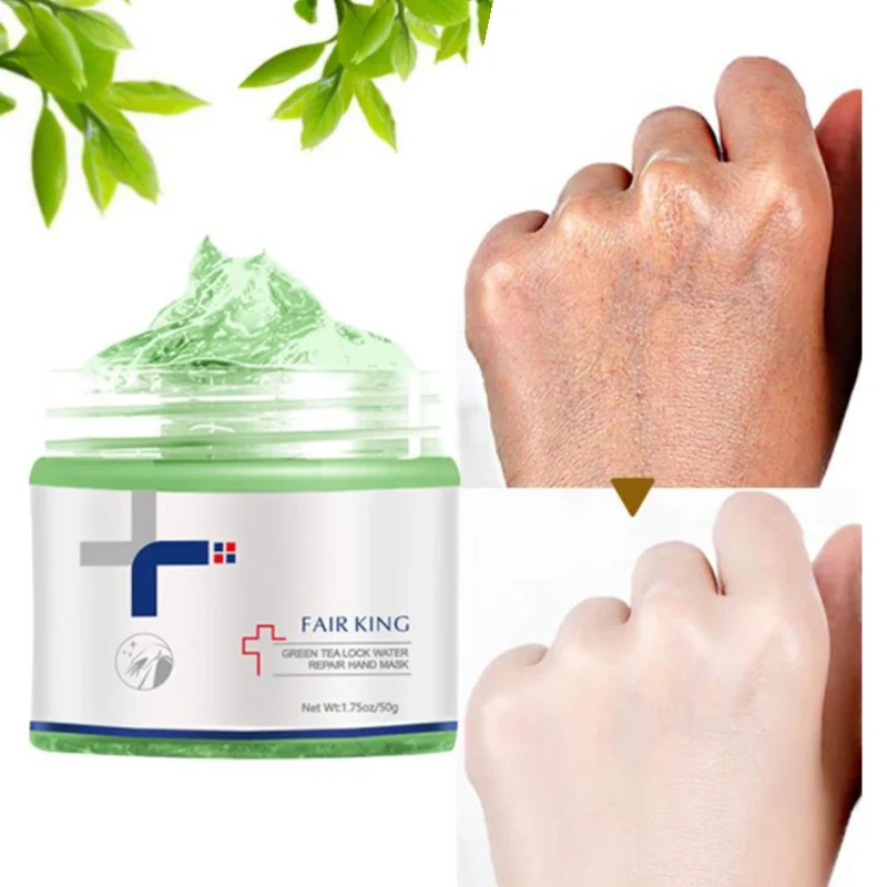 

Green Tea Lock Water Repair Hand Mask Nourish Moisturizing Whitening Exfoliating Calluses Hand Film Anti-aging Hand Cream 50G