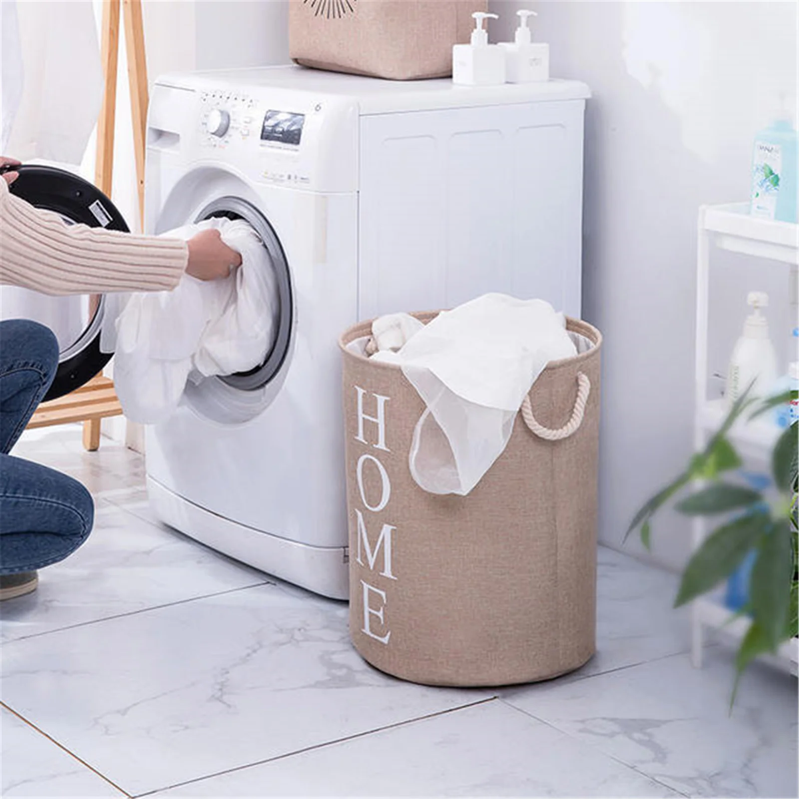 

Simulation Linen Cloth Art Portable Dirty Clothes Hamper Dirty Clothes Basket Toy Storage Basket Household Storage Basket NEWEST