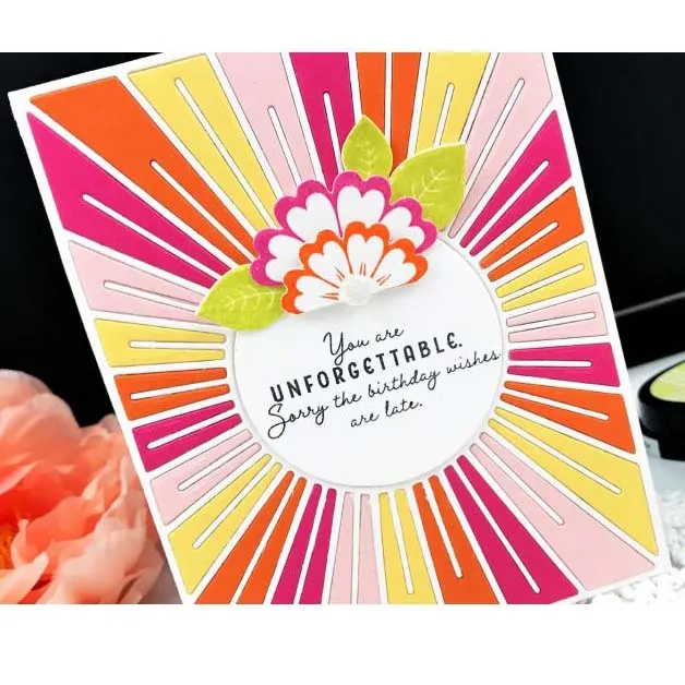 Металлические штампы sunburst рамка вырезанная форма украшение для скрапбукинга