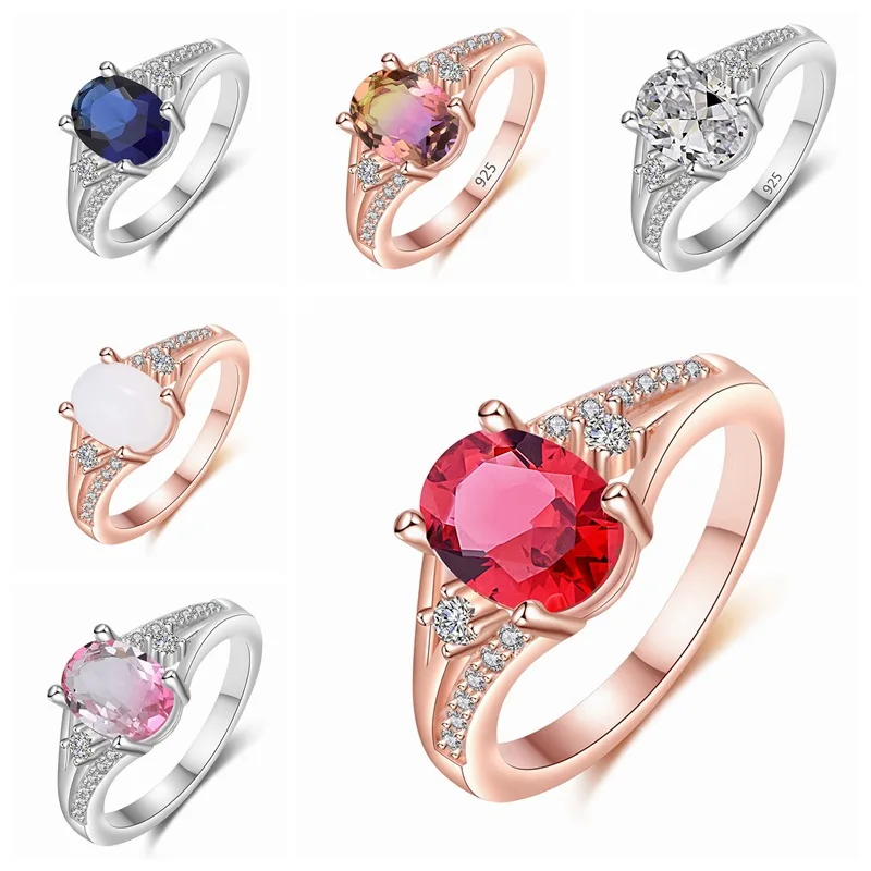 

New Women's Ring Rose Gold Inlaid Zircon Female Models Various Sizes Optional High Quality Crystal Ring