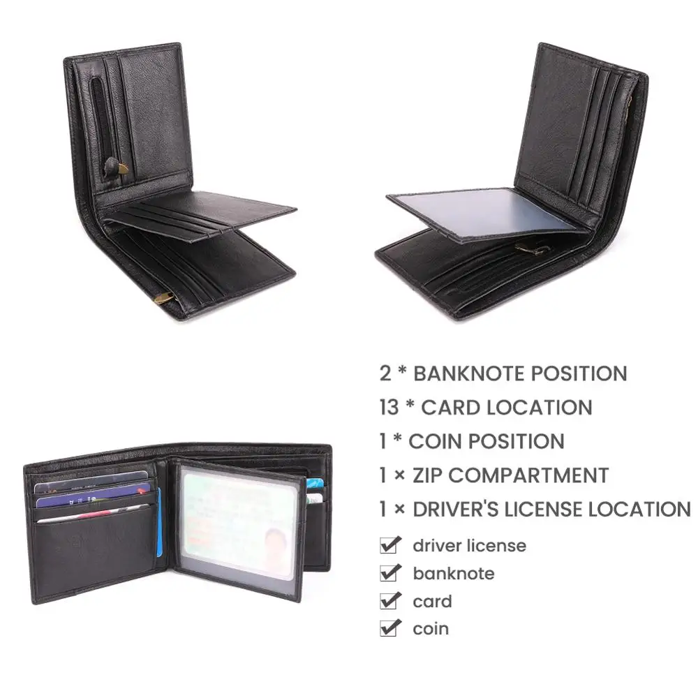 JOGUJOS мужской кошелек из натуральной кожи короткий RFID портмоне бизнес кредитный