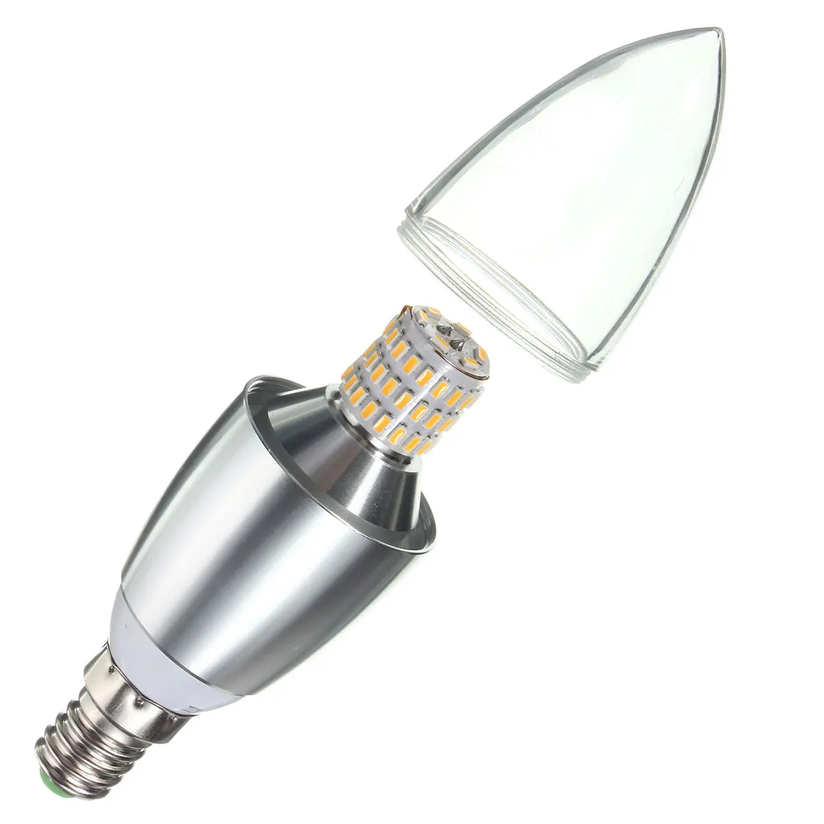 

AC85-265V E14 E12 7W 470LM 60 SMD 3014 LED White Warm White Glass Candle Bulb Light Non-Dimmable For Office Home KTV
