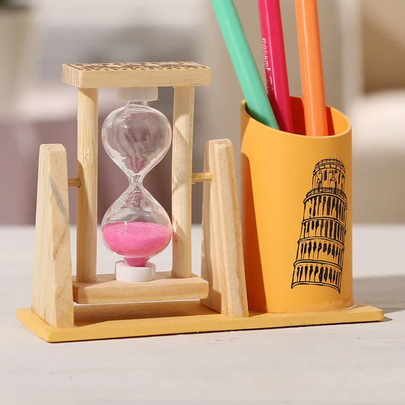 Модный деревянный карандаш с таймером держатель для ручки Офисные аксессуары