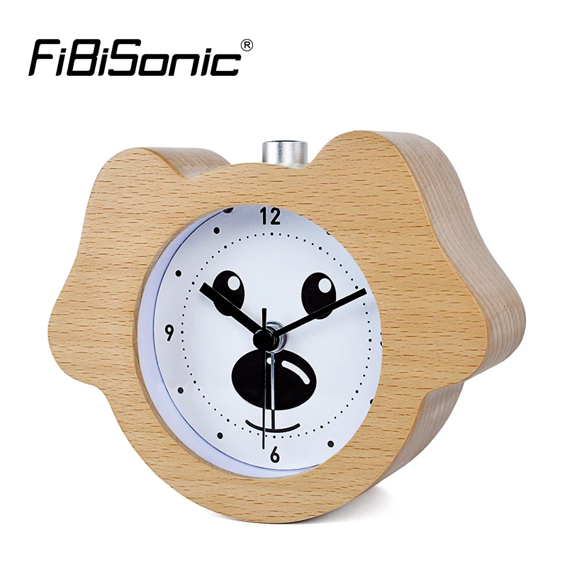 

FiBiSonic Китайский Зодиак животное щенок деревянный Повтор сигнала светильник Ник будильник собака деревянные настольные часы