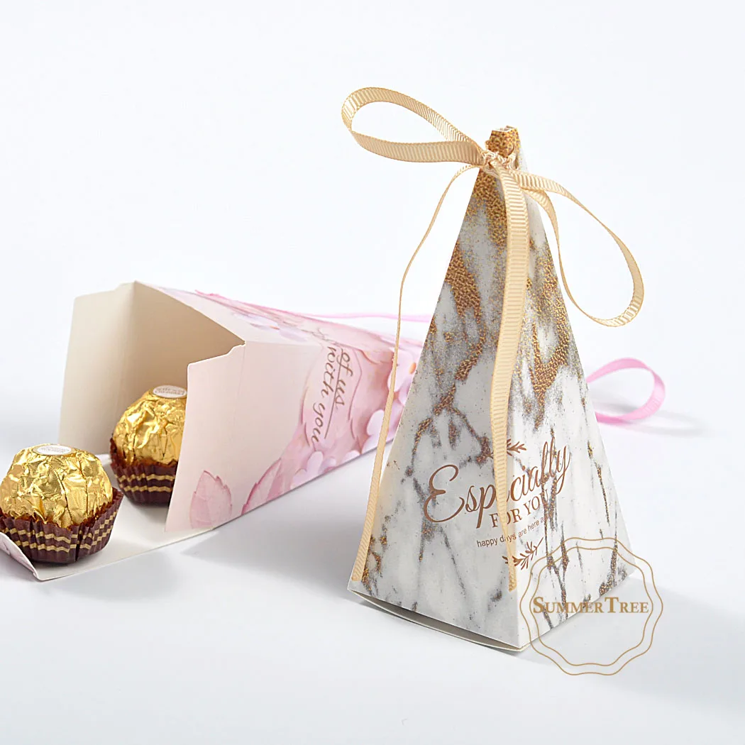 10 шт. креативная коробка для конфет свадебные сувениры детей треугольная