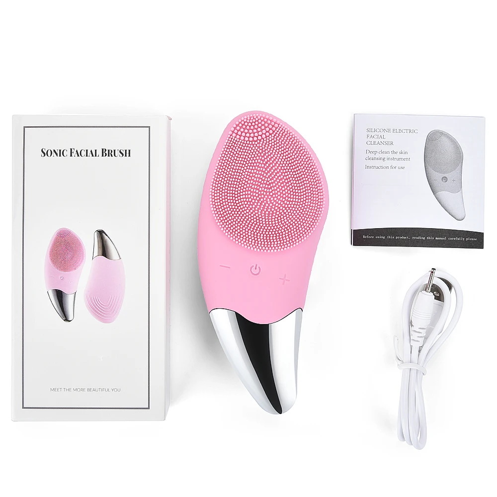 

Sonic Facial Cleansing Brush, Soft Silicone Cleansing Massager Waterproof Deep Cleaning Face Exfoliating Cleanser Skin Care Tool