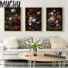 Голландский цветок натюрморт картина черный цветок классическая Фотогалерея настенная Картина на холсте картины на холсте