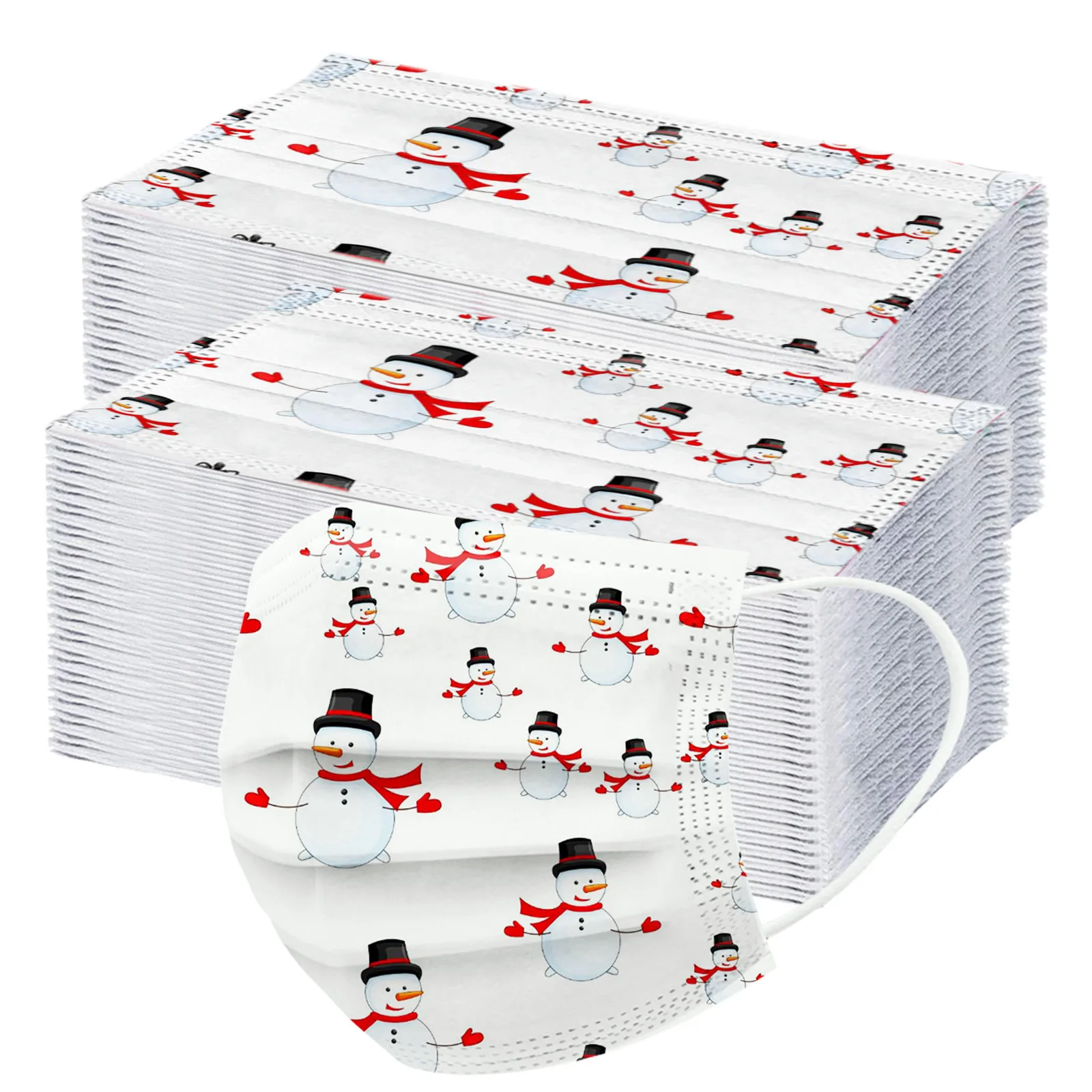 

100PC Mascarilla desechable Children Mscara de navidad Christmas Mask Disposable Face Mask Industrial 3Ply Ear Loop