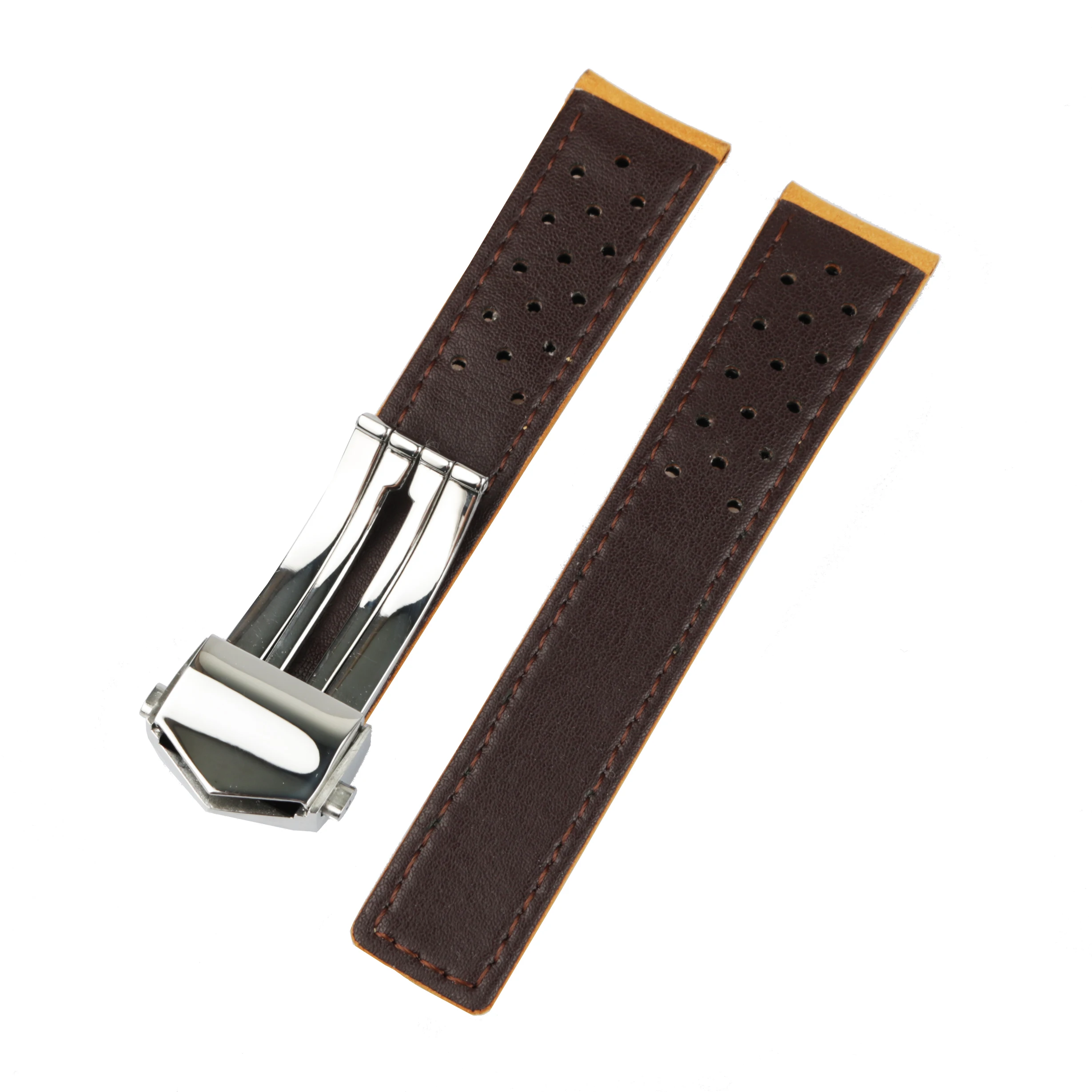 CARLYWET 20 22mm Light Brown Real Calf Leather Suede VINTAGE Replacement Wrist Leather Watch Band Strap With Clasp For Tag Heuer