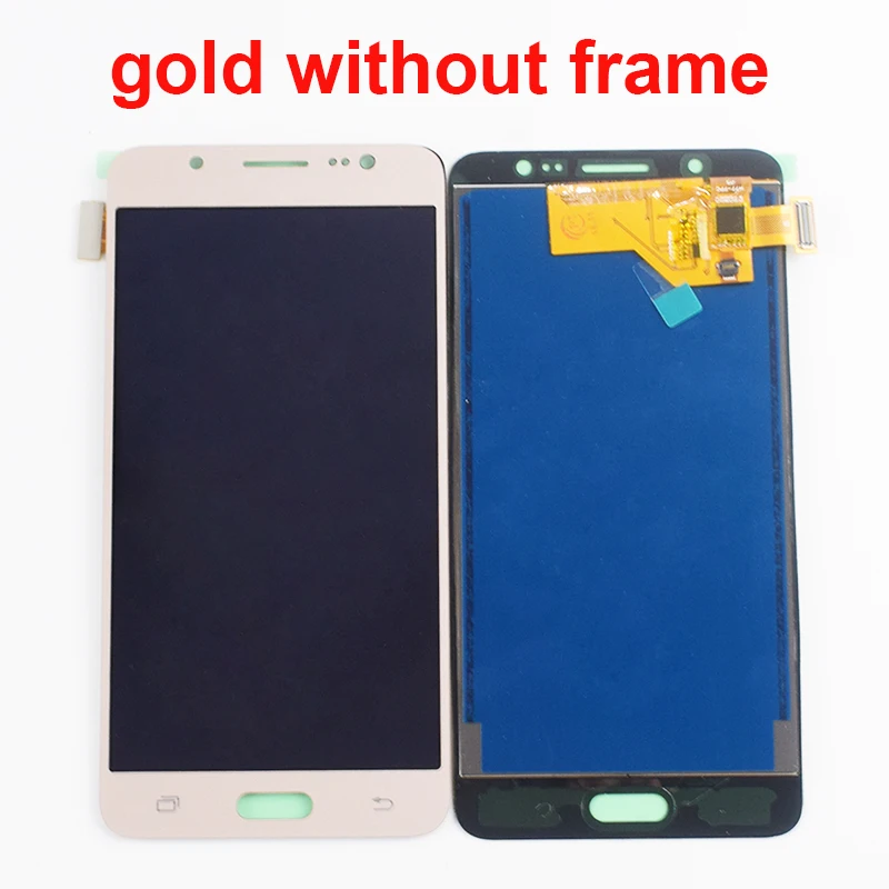 Gold Without frame Регулируемый для samsung Galaxy J5 ЖК-экран J510 J510FN J510F J510G J510Y ЖК-дисплей кодирующий преобразователь сенсорного экрана в сборе рамка - Цвет: Gold Without frame