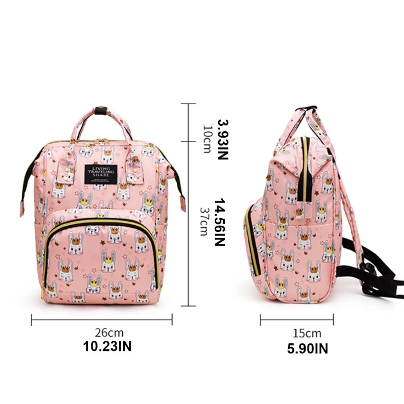 

Cute Backpack Diaper Bags Insulation Maternity Large Capacity Baby Nursing Handbag with Charging Port