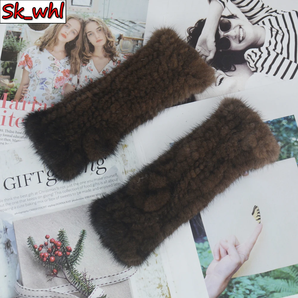 

Hot Sale Lady Real Mink Fur Gloves Girls Real Knitted Mink Fur Fingerless Gloves Winter Strong Elasticity Real Mink Fur Mittens