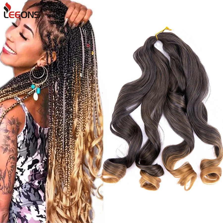 

Leeons Cheap Crochet Braiding Hair Ombre Loose Wave Crochet Hair Synthetic Braid Hair Extensions Spiral Loose Wave Crochet Hair