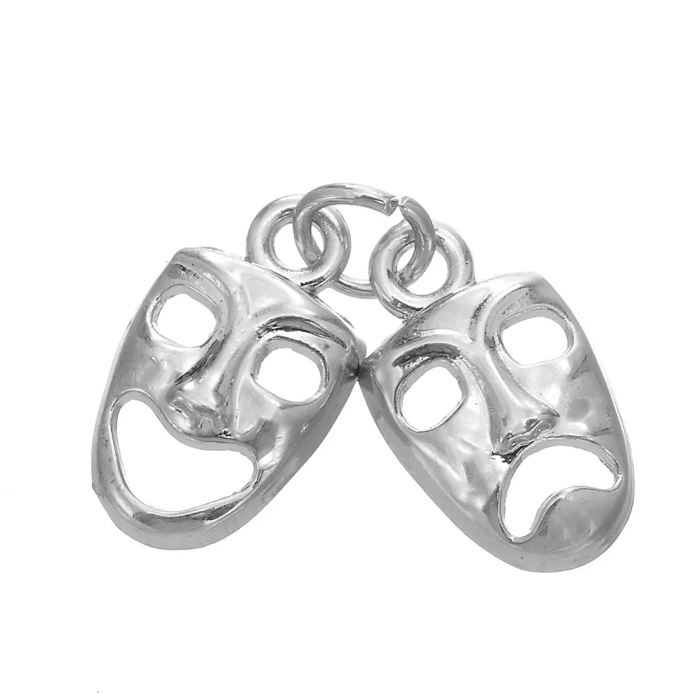 Skyrim 10Pcs Magic Two Man Clown Masks Charms Halloween Grimace Cry&ampSmiley Face Zinc Alloy Pendants Fashion DIY Jewelry Making |