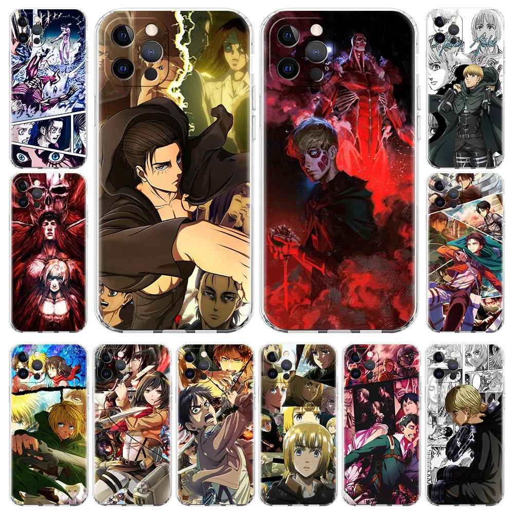 

Shingeki No Kyojin attack on titan Levi Phone Case For iPhone 13 11 12 Pro Max X XR XS 7 8 Plus SE 2020 Lens protect Clear Cover