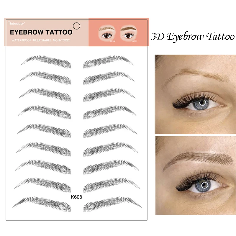 Magic Long Lasting Eyebrow Sticker Water Transfer Hair-like Authentic False Eyebrows Tattoo Stickers Waterproof Makeup Cosmetics | Красота и