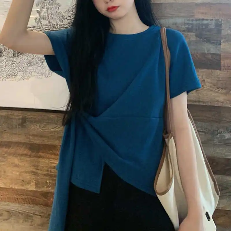 Нишевый дизайн Необычная футболка карамельного цвета с перекрестными