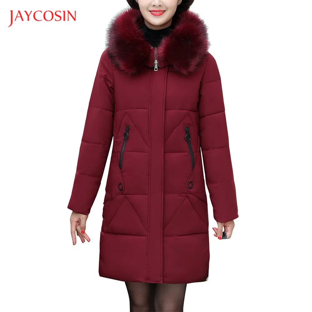 Joycosin 2019 Winter women Jacket Fashion Fluff Hooded coat Slim fit Zipper long sleeve Solid color tops | Мужская одежда