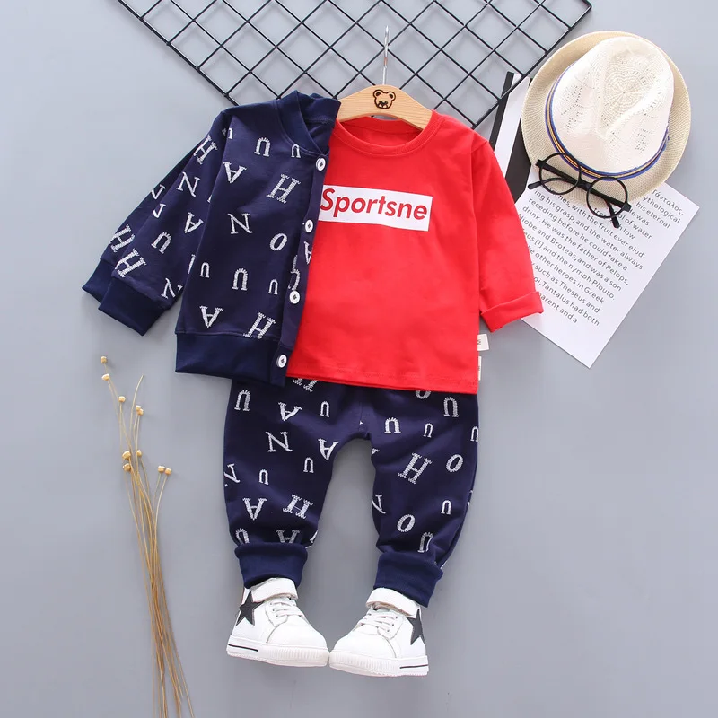 

Spring Autumn Baby Clothes Suit Children Boy Girls Letter Jacket T Shirt Pants 3Pcs/sets Toddler Active Clothing Kids Tracksuits