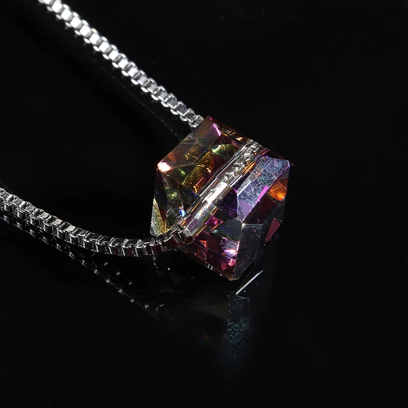 Красочный куб Shellhard длинная звено колье цепочка ожерелья и подвески ювелирные
