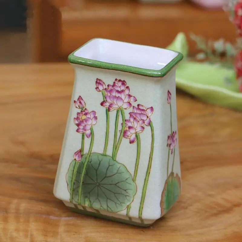 Vintage Style Artistic Exquisite Handpainted Vase Pen Holder Collectible Porcelain Toothbrush | Дом и сад