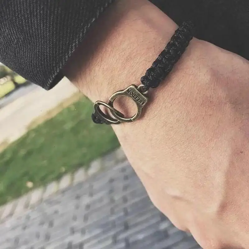 Подвеска наручники браслет для женщин винтажный регулируемый ручной работы