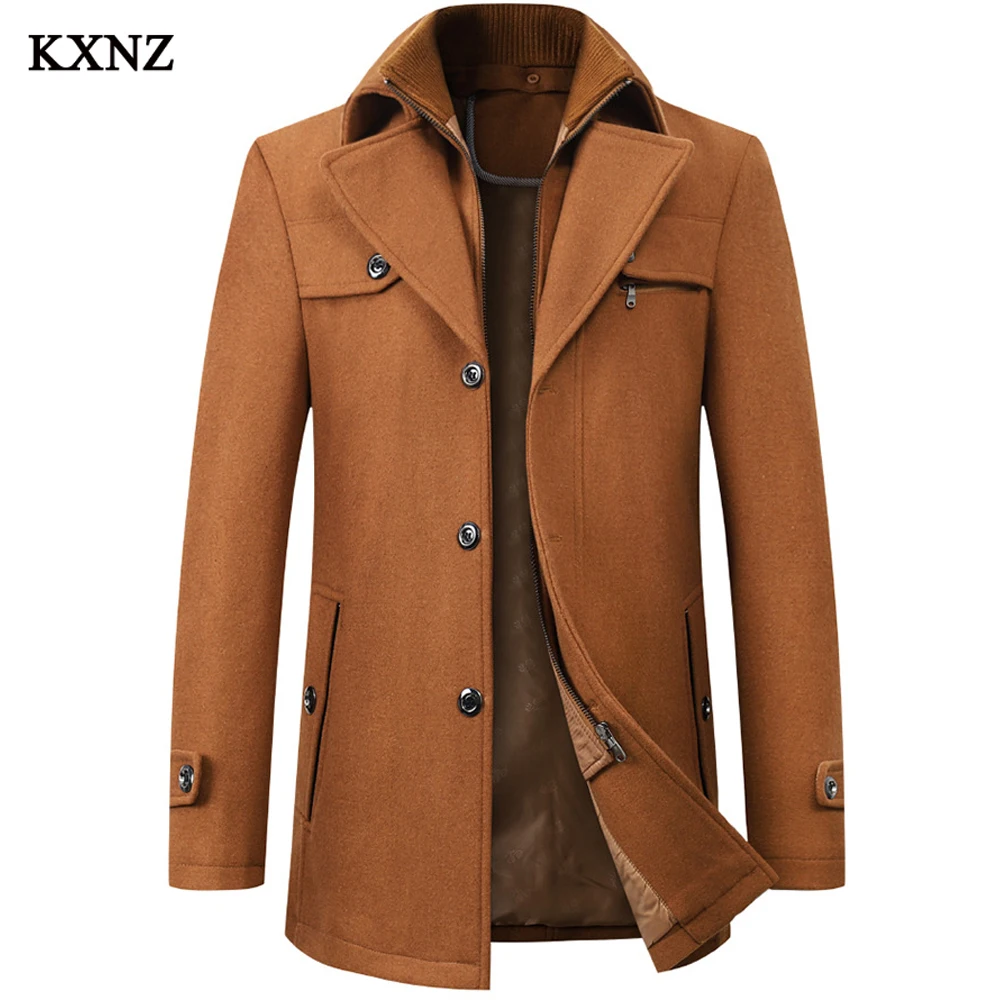 

luxury winter coat men wool jackets 4 size turn collar overcoat leisure male brand clothing chaqueta para hombre thick kxnz29