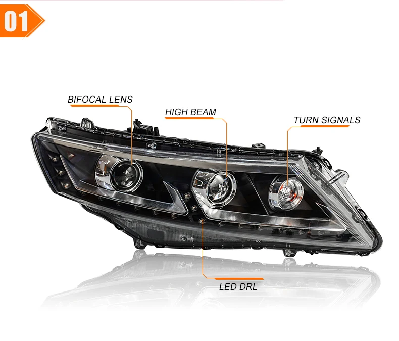 Автомобильный Стайлинг светодиодный HID Rio светодиодный чехол для фары для Honda Crosstour 2011 2012 Биксеноновые линзы ближнего света