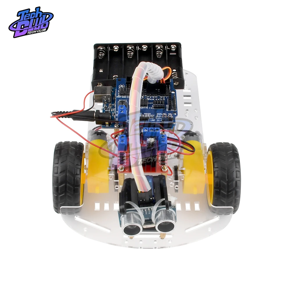 Ultrasonic obstacle avoidance L298N motor drive 2WD smart robot car Chassis kit Module for Arduino R3 DIY | Инструменты