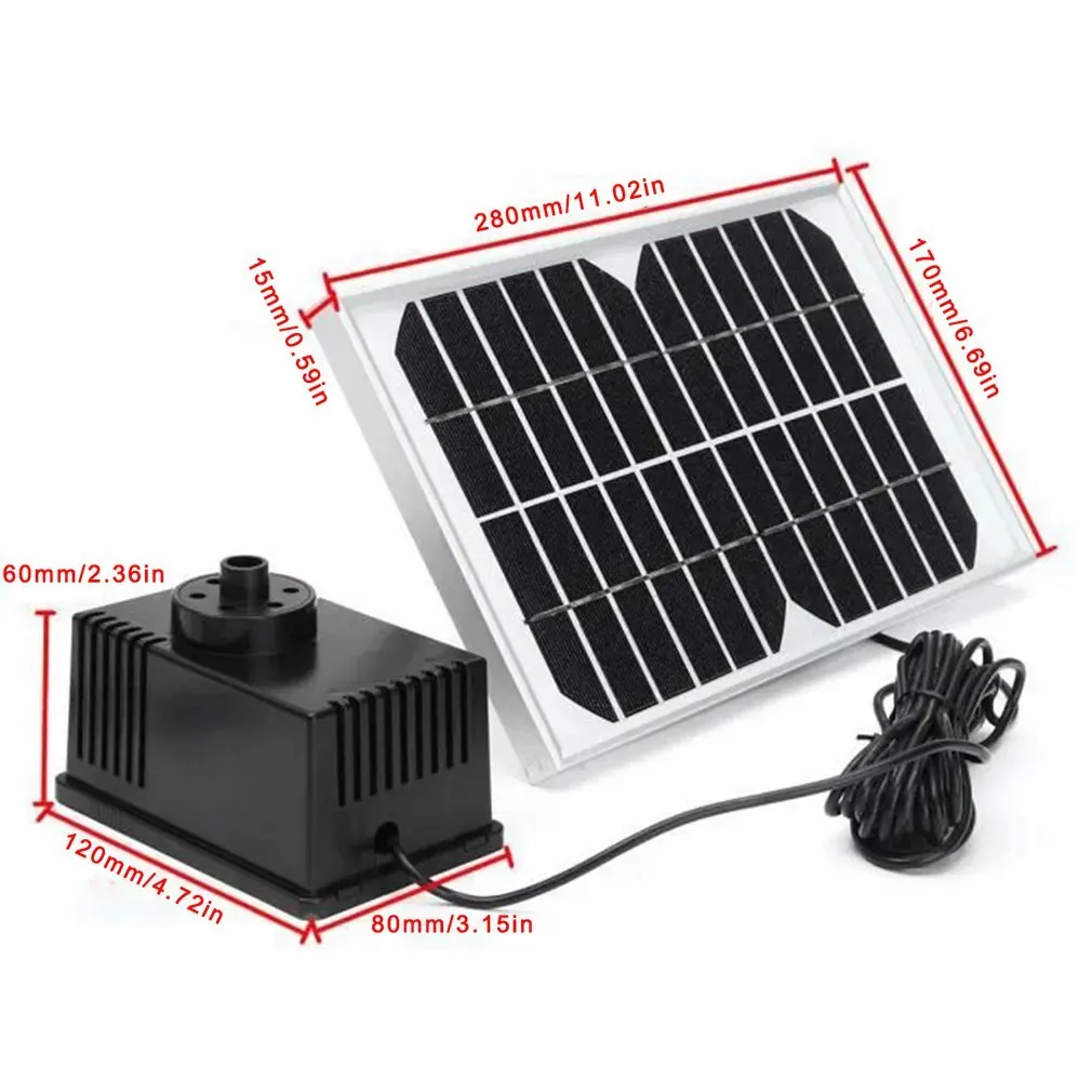 

AS180-1250A 12V 5W Solar Fountain Brushless Direct Current Water Pump Solar Panel Energy For Pond Swimming Pool