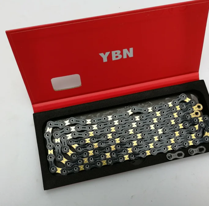 10 Speed YBN велосипедные цепи сверхлегкие черные/золотые полые 11 скоростей цепи MTB цепь для дорожного велосипеда для Shimano Sram Campagnolo sylen - Цвет: 10 Speed