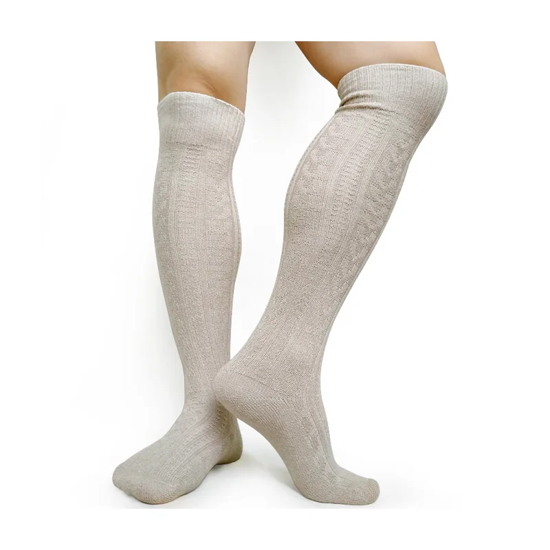 Зимние толстые теплые мужские вязаные носки пикантные длинные с цветочным