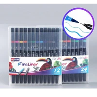 1224pcs color dual tip brush marker pen highlight fine liner calligraphy drawing art painting home diy gift