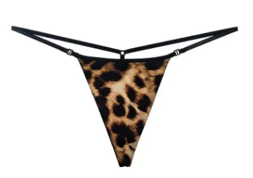 Brown Leopard S-XL, женские хлопковые стринги, трусики-стринги, тонкий пояс, бикини, бесшовные стринги для женщин, с Т-образной застежкой, танга, Calcinha - Цвет: Brown Leopard