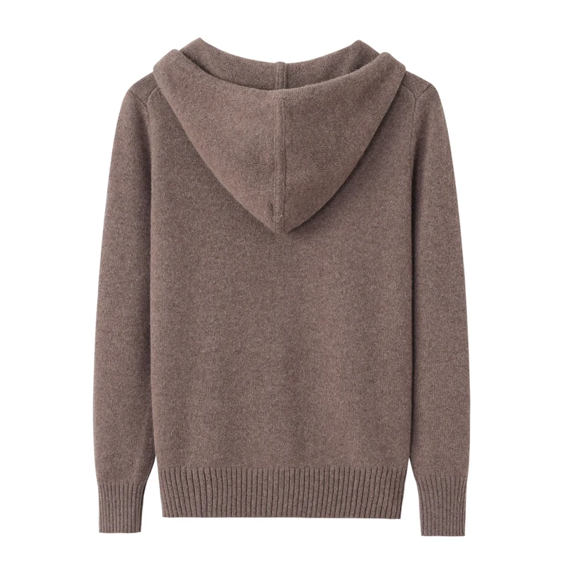 Женские вязаные толстовки на молнии больших размеров повседневные с капюшоном