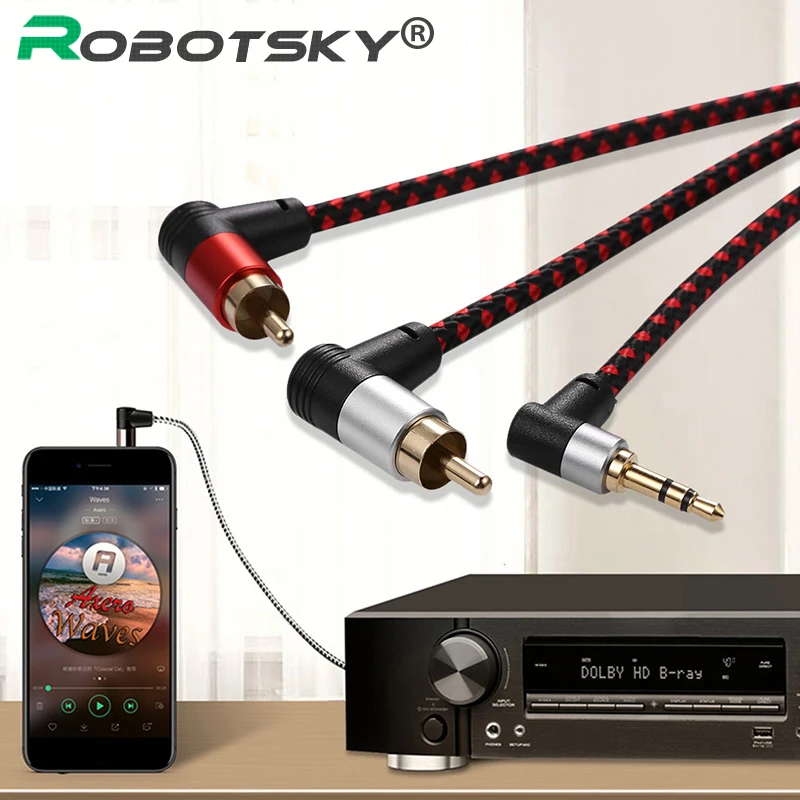 Кабель RCA с 2 разъемами на 3 5 мм адаптер для подключения внешних устройств