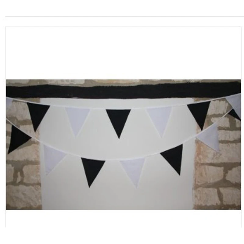 Фетровый флаг 8 м черно-белые флаги гирлянда для свадьбы дня рождения Декор